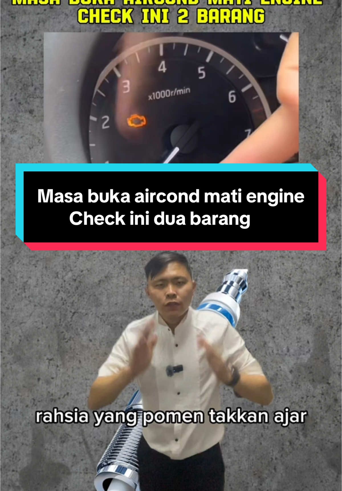 Buka Aircond mati engine check ini 2 barang #kereta #carrepair #carservice #carmaintenance #bbossautotrading 