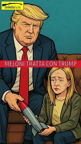 Giorgia Meloni è andata a TRATTARE con Donald Trump.  #donaldtrump #dazi #giorgiameloni #gasliquido #satira #satirapolitica #sergiogiuffrida #grillettofacile #videocomico #telefonata #telefonatacomica 