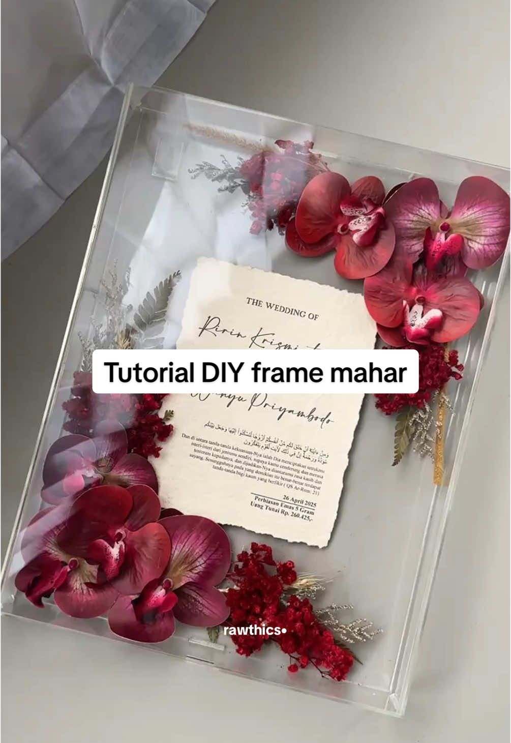DIY frame mahar, spall spill di bio ya #weddingtiktok #weddingpreparation #weddingjourney #rawthics 