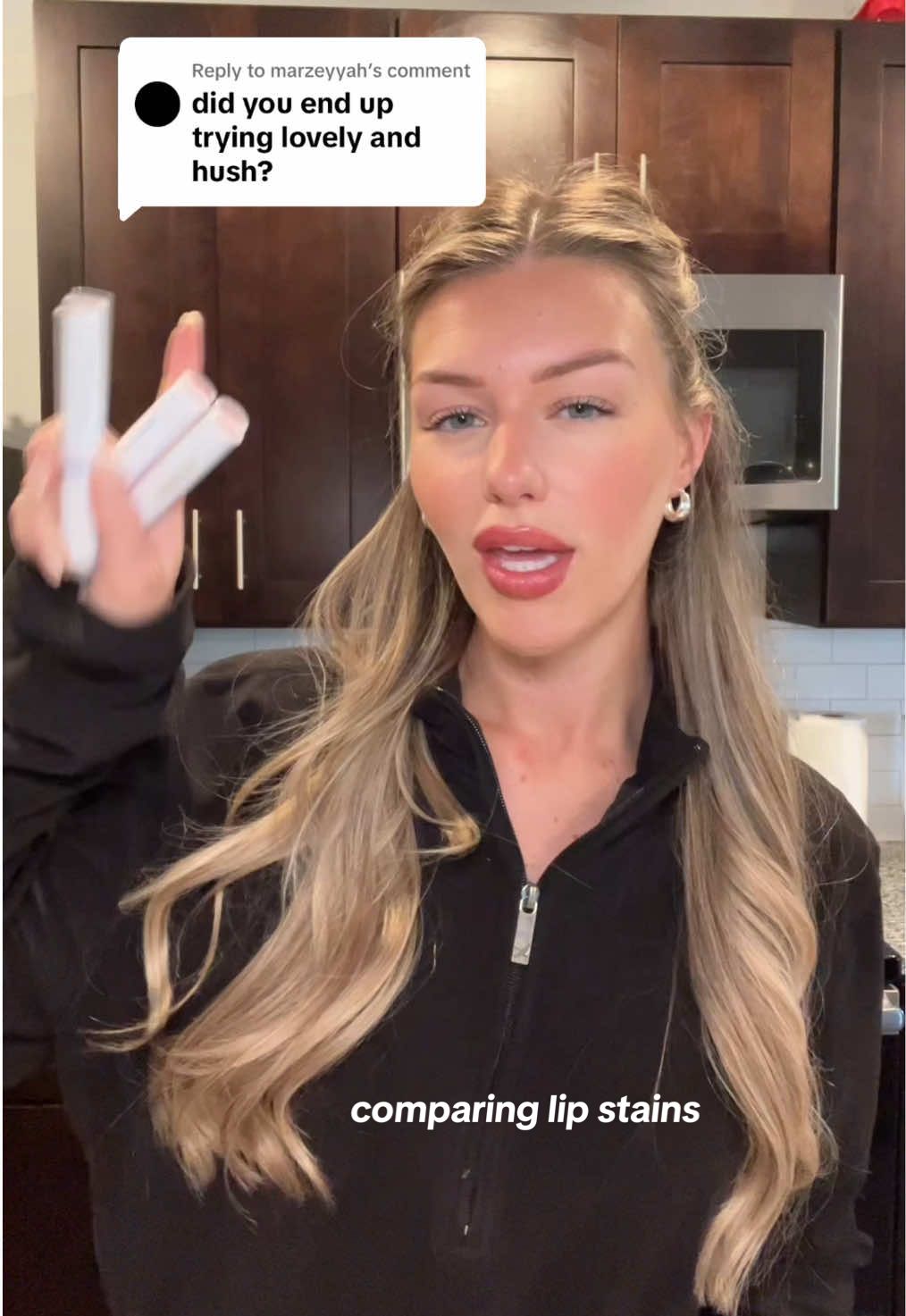 Replying to @marzeyyah comparing lip stain shades 