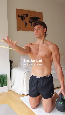 One Kettlebell. One Band. Full-Body Physique Builder. You don’t need a full gym if you choose smart moves with minimal equipment. 1. Kneeling Kettlebell Hold + Banded Chest Fly Holding a kettlebell out to the side with the left arm turns on the obliques and stabilizers (pure anti-rotation). The right arm works through chest flies: • Palm up = upper chest + stretch • Palm down = mid chest + full squeeze This combo builds control, core, and chest in one move. 2. Kneeling Banded Stretch Row Left arm rows with a deep oblique side bend and full stretch through the lat and spine. • Start long and reach away to stretch the lat • Pull through with power while bending through the spine Starting May 1st on the Playbook App, I’m releasing full programs and routines designed for all levels—with movements you won’t find in typical training plans. Expect smart progressions, athletic flows, and unconventional combos built to elevate how you move and how you look. #Fitness #workout #homeworkout #abs #fyp