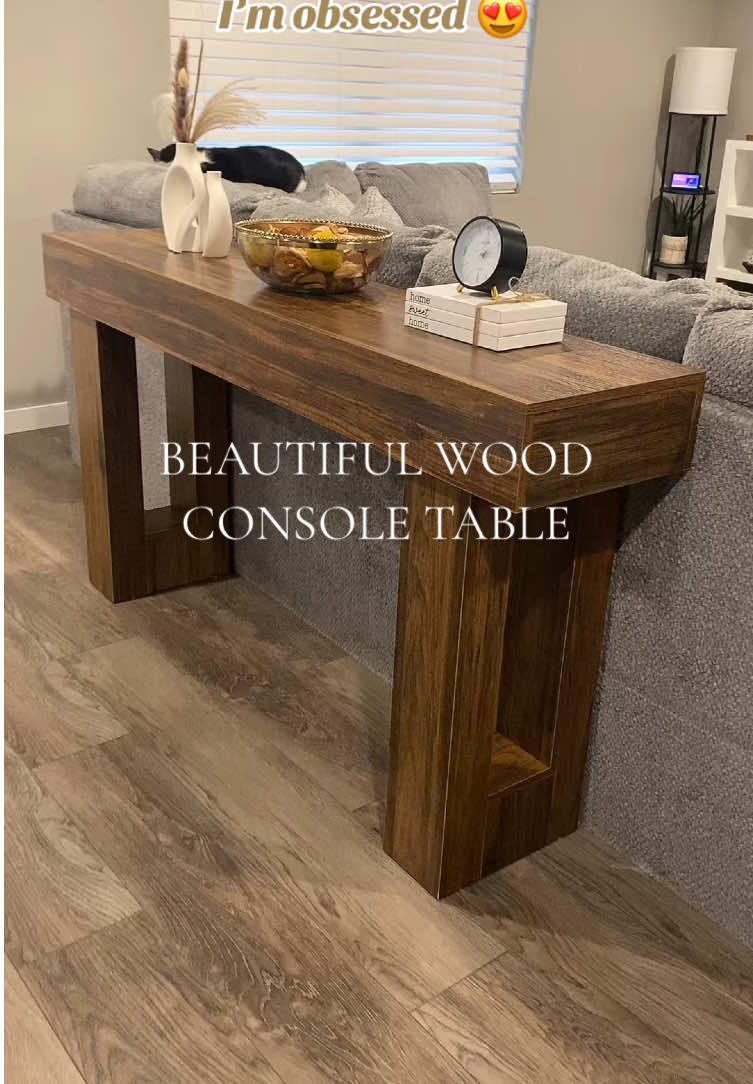 This table is just what my empty space behind the couch needed! #consoletable #tabledecor #homedecor #behindthecouchconsole #table #decor #homefinds @Tribesigns 