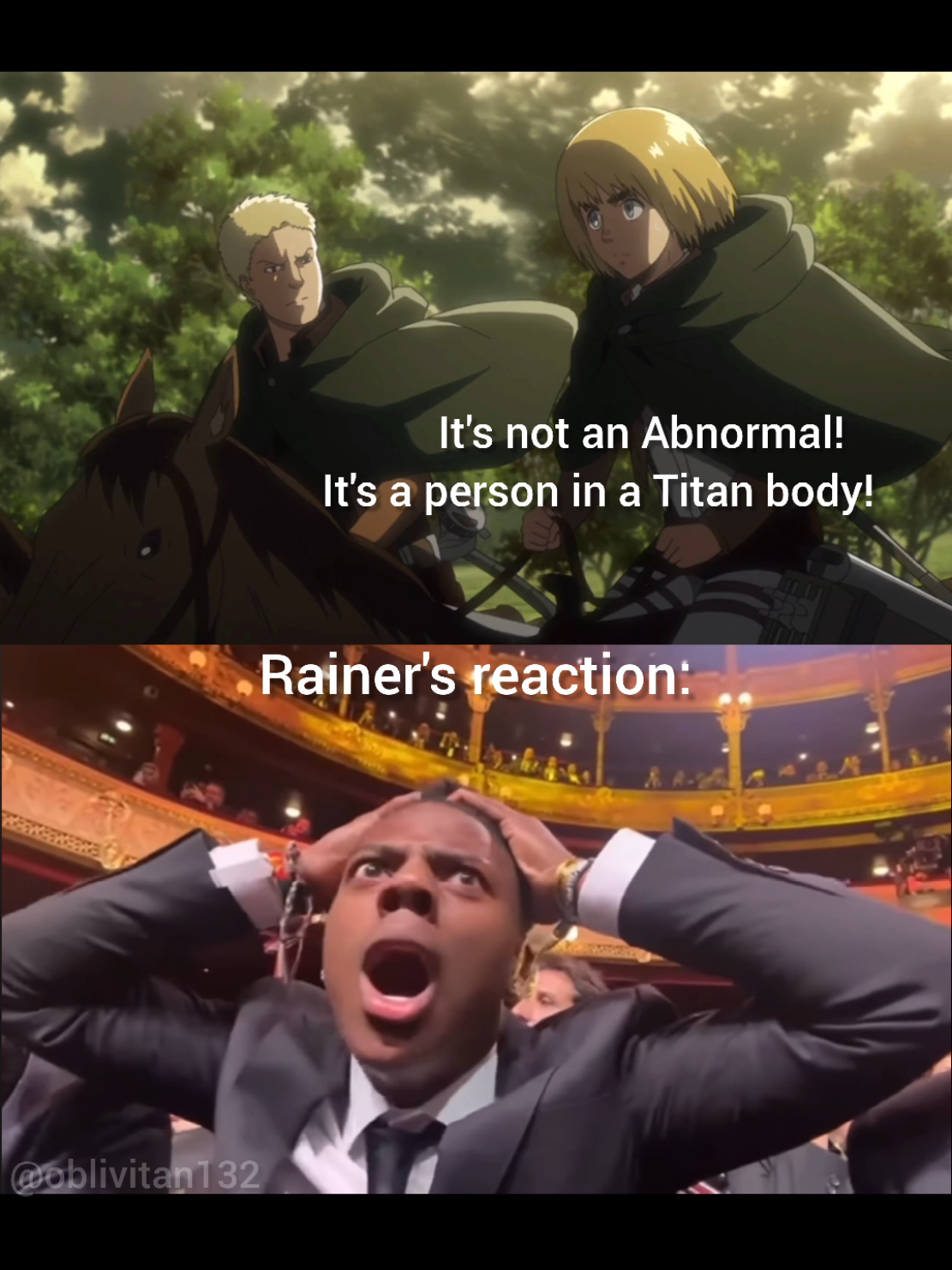 Was he really surprised by this?)#aot #attackontitanedits #anime #animeedits #rainer #arminarlert 
