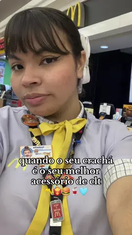 Amo o meu crachá 〽️🩵 #mcdonalds #mequi #mequices #BK #burguerking #trabalho #clt 