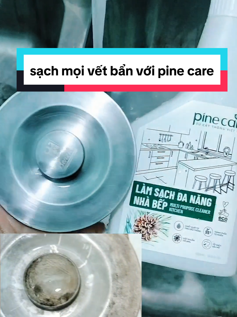 tẩy bồn Inox quá đơn giản với pine care #myhaureview68 #giadung #taydanang #PineCareVietNam #antoan #lanhtinh #tayruadanang #thiennhien #byscom 