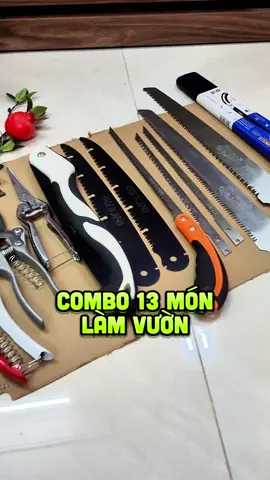 #SaleGiuaThang - #SaleLuongVe Combo dụng cụ làm vườn 13 món – Hỗ trợ chăm sóc cây cảnh tại nhà tiện lợi! ✨ Gồm: Cưa gấp gọn, cưa lách, cưa top, kéo tỉa cành, kéo tỉa dăm, kéo cắt cành, kéo bonsai, dao mài, lưỡi thay thế, 2 lò xo, bao đựng dụng cụ, khóa an toàn, lược vệ sinh kéo. ✨ Có thể sử dụng cho việc chăm sóc vườn rau, vườn hoa, cây cảnh, bonsai. ✨ Thiết kế gọn nhẹ, thao tác linh hoạt, phù hợp với nhiều nhu cầu làm vườn tại nhà. ⚡ Có thể là lựa chọn được quan tâm trong xu hướng làm vườn 2025. #Combo13Mon #DungCuLamVuon #KeoTiaCanh #KeoTiaDam #CuaGapGon #CuaTop #CuaLach #DaoMai #ChamSocCay #LamVuonTaiNha #CayCanh #CayBonsai #VuonRau #VuonHoa #XuHuongTikTokShop #ThinhHanh2025 