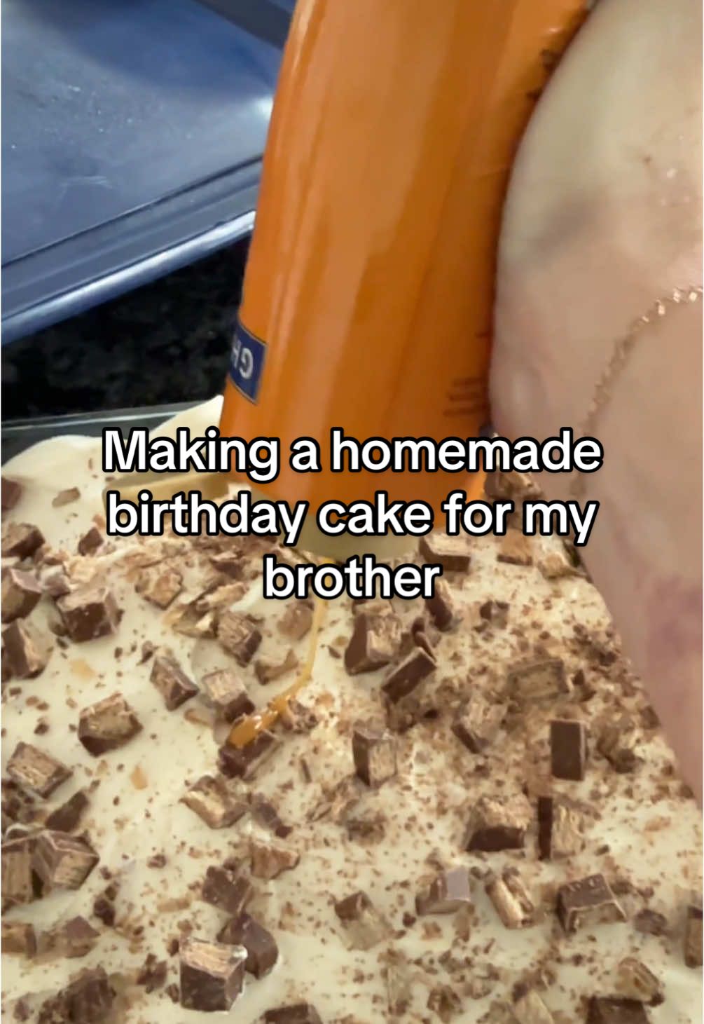 Used our vanilla cake recipe for this delicious birthday cake!  ▢1/2 cup salted butter softened ▢1/2 cup vegetable oil ▢1 1/2 cups granulated sugar ▢1 1/2 cups buttermilk warmed to room temperature ▢3 eggs warmed to room temperature ▢1 tablespoon vanilla extract ▢3 1/2 cups cake flour ▢4 teaspoons baking powder ▢1/2 teaspoon salt #creatorsearchinsights #cake #vanillacake #pokecake #cakerecipes #birthday #birthdaycake #candybar 