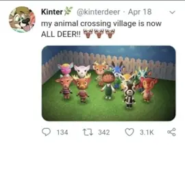 Deer Ethnostate . . #animalcrossing #comicdub #twitter #funnytextposts #greentext #memes #gaming #furry #voiceactor #deer #reels #shorts #nintendo #nintendoswitch #animals #cute #funny #comedy #girlcel #unhinged #fyp #memesdaily