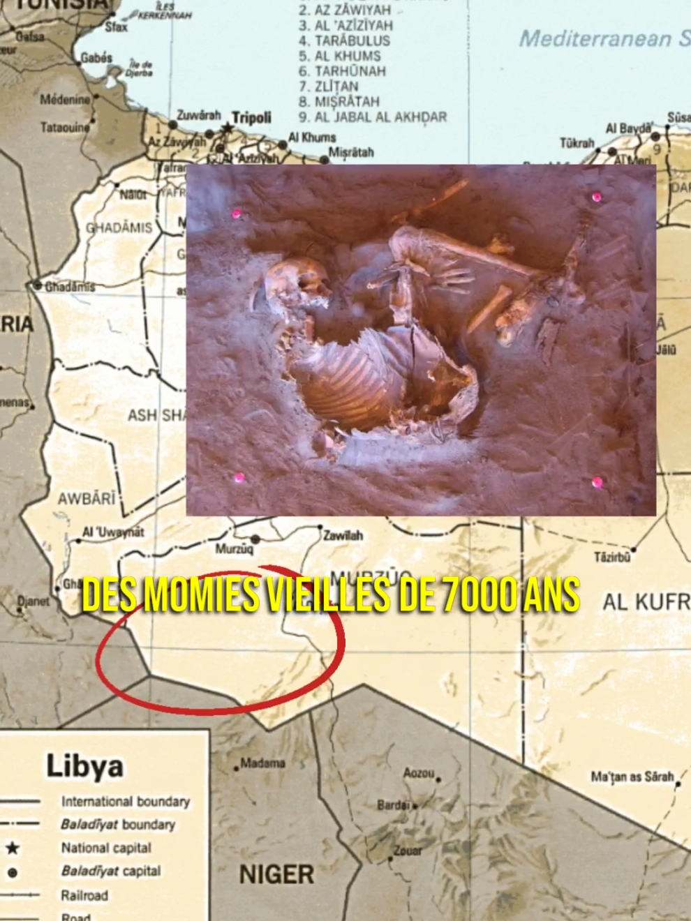 Des momies vielles de 7000 ans ont été découvertes en Libye, nous informant dune periode encore méconnue, celle du désert du Sahara qui était autrefois verdoyant.  #amazigh #imazighen #afriquedunord #berbere #kabyle #chleuh #rif #chaoui #histoire 
