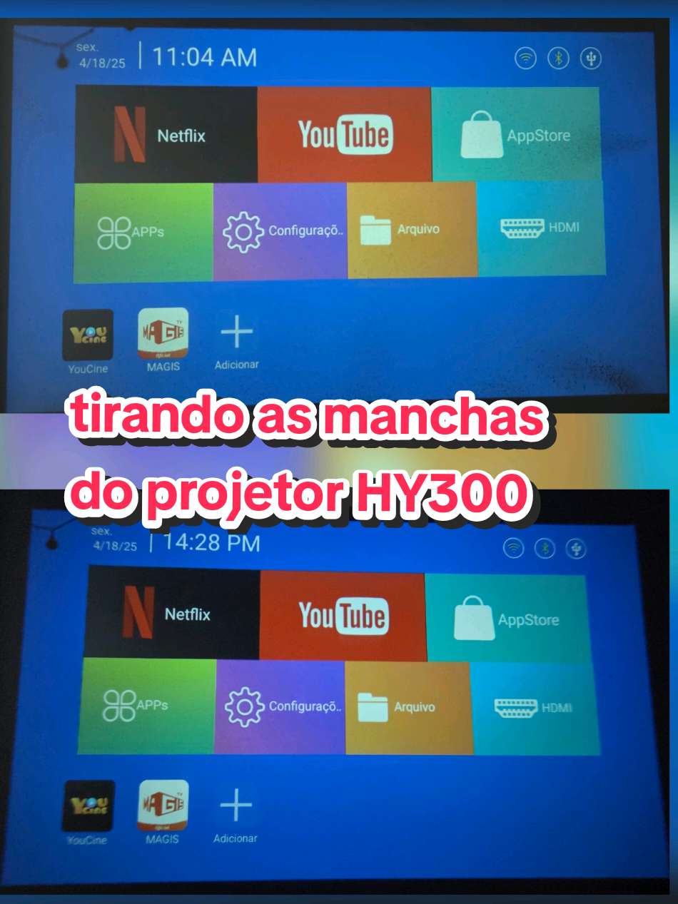 tutorial de como tirar as manchas do projetor HY300 #hy300 #DIY 