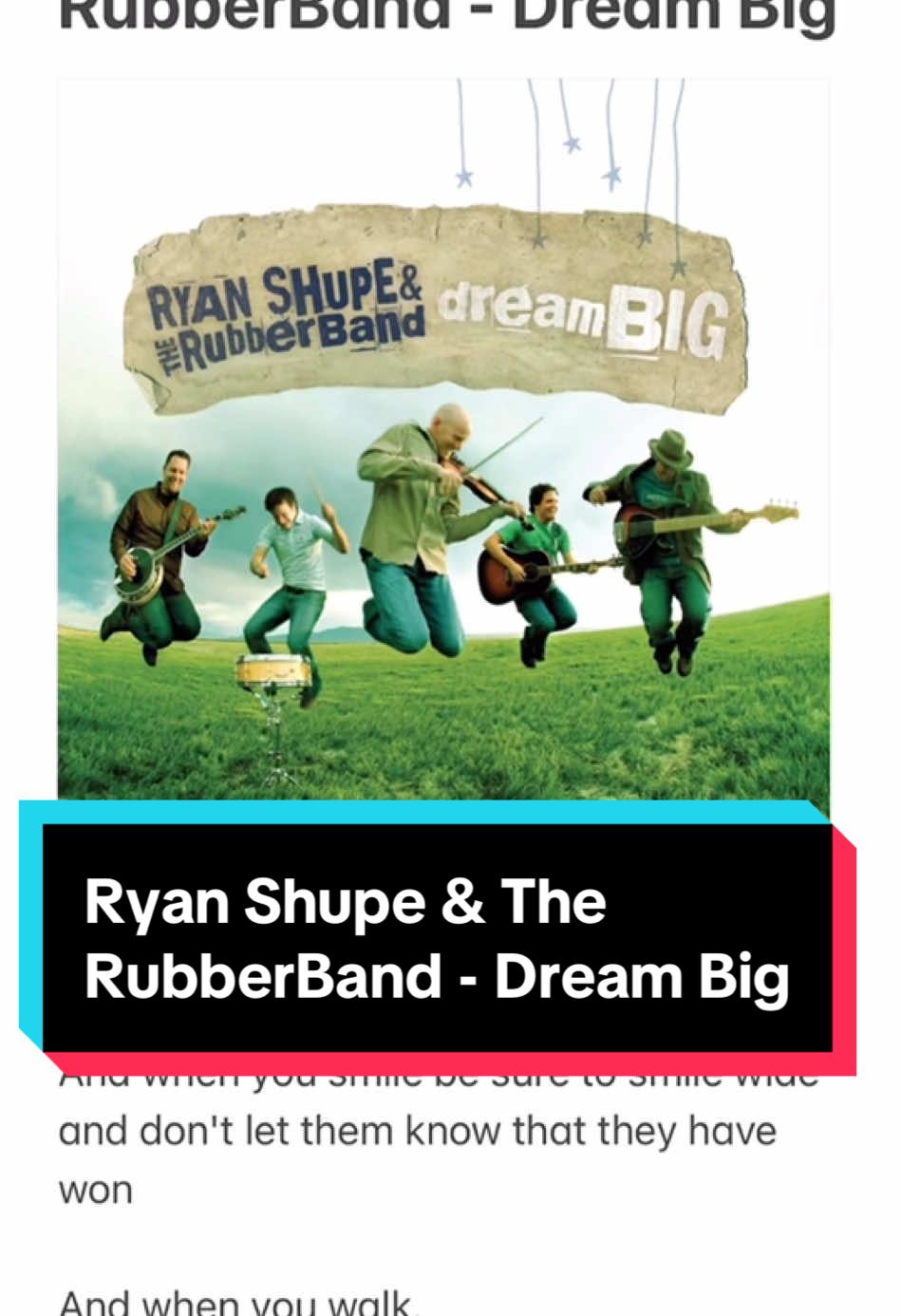 Ryan Shupe & The RubberBand - Dream Big #fyp #viral #musiclyrics #rnb 