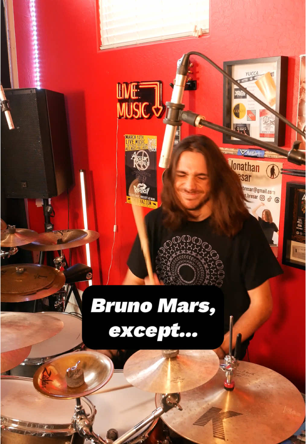 I think this is the perfect song to do this with 😂 . . . #music #drum #drums #drummer #drumming #drumlife #drumvideo #drummersoftiktok #drumcover #brunomars #lockedoutofheaven @Bruno Mars 