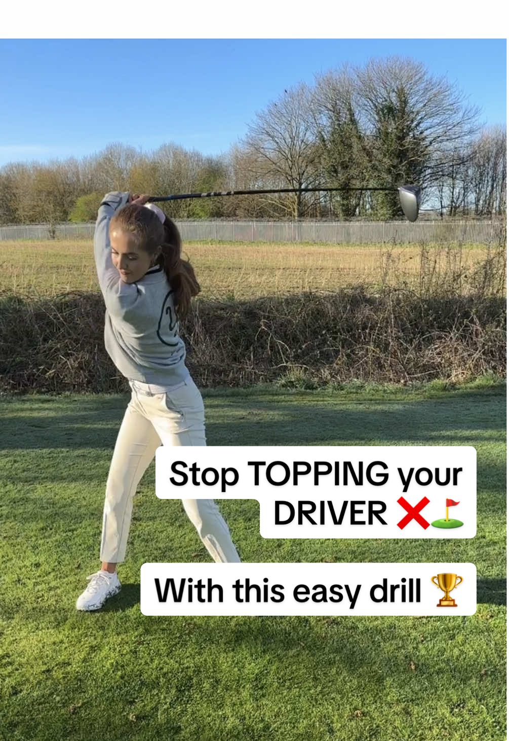 STOP topping your DRIVER 🤯⛳️ with this easy drill 😵  This is literally one of my favourites!! It’s sooo simple but so effective 💥🏌🏽‍♂️🎉  #golf #golftiktok #golftok #golflife #golfclub #golfgirl #golfpro #golfislife #golfer #golfcourse #golftips #golftip #golfswing #golfdrills 