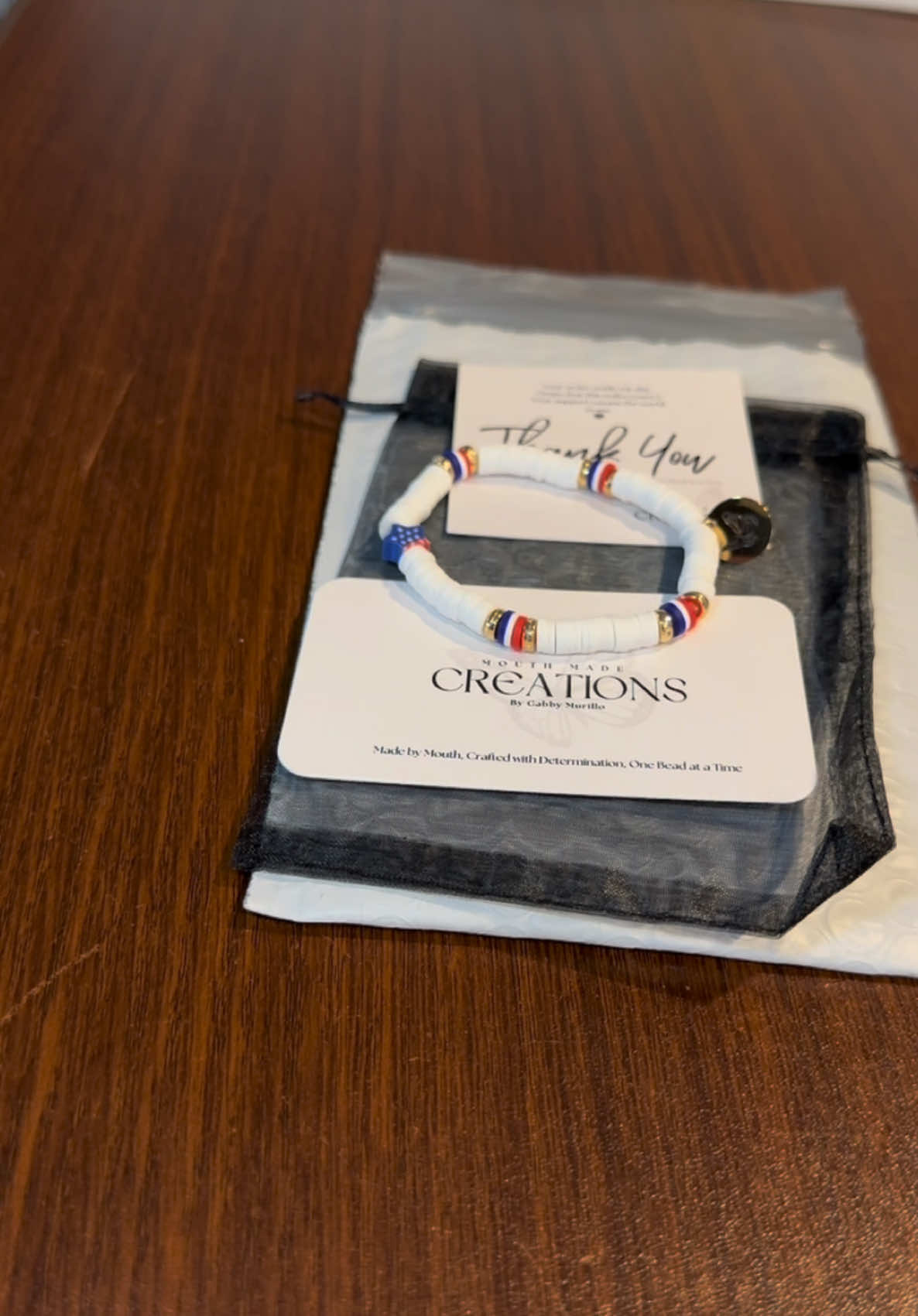 Packing an Order :) #beadedbracelets #bracelet #claybeads #smallbusinesshobby 