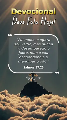 DEVOCIONAL 08 DE MAIO: Deus Cuida Dos Seus Tem dias que o medo bate na porta, e o coração parece fraco. Mas Deus cuida de quem é dEle. Essa palavra vai te lembrar que você não está desamparado! #DeusCuidaDeMim #VocêEmQuestão #PalavraDoDia #DevocionalCurto #MinutoDeFé #FéQueFortalece #Salmos3725 #salmosbiblicos #DEVOCIONAL