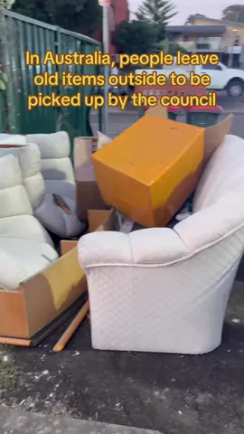 In Australia, people leave old items outside to be picked up by the counci #councilcleanup #australia #sydney #oldfurniture 