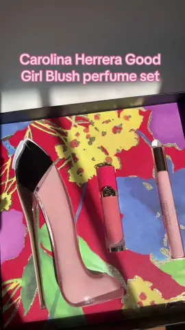 Carolina Herrera Good Girl Blush perfume set that comes with a full size perfume, blush, and roller.  💖 #ca#carolinaherrerao#goodgirlblusho#goodgirlcarolinaherreraa#carolinaherreragoodgirlparfuma#carolinaherreragoodgirlblush