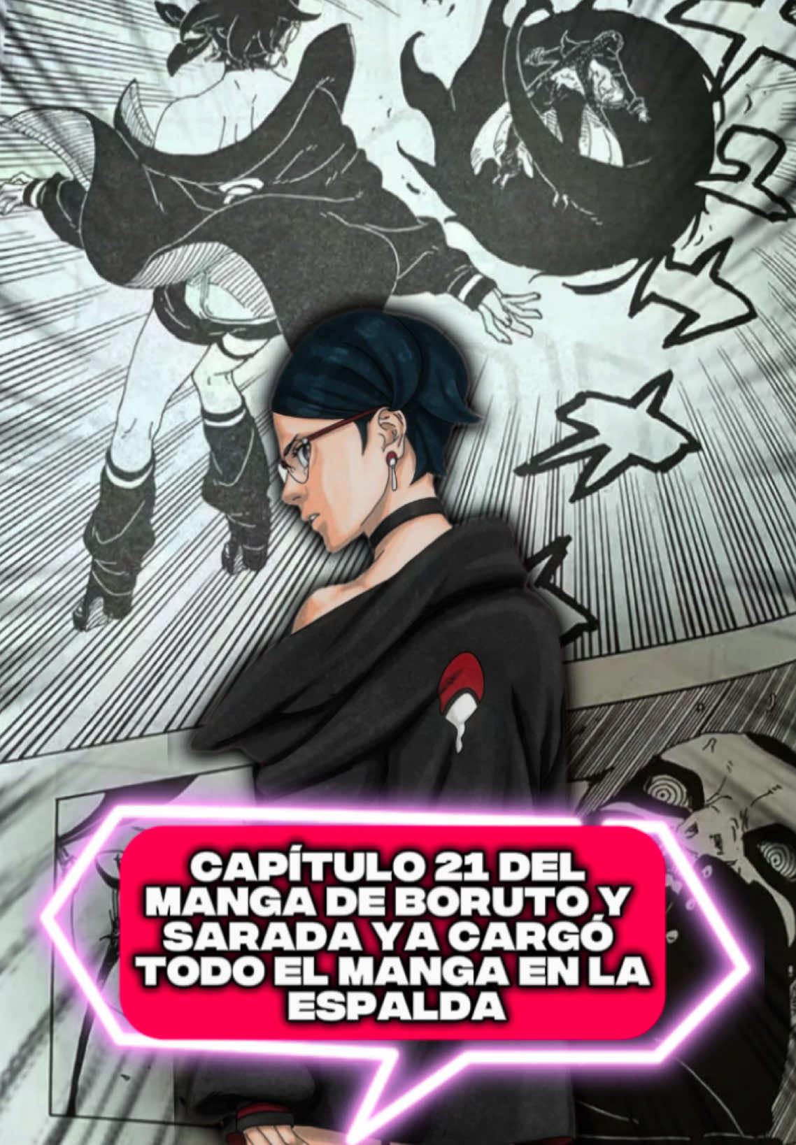 Capítulo 21 y ya nadie duda: Sarada es la jefa. Este episodio fue TODO lo que esperábamos y más. Mangekyō Sharingan activado y respeto ganado. #boruto #borutotwobluevortex #sarada #mangekyousharingan 