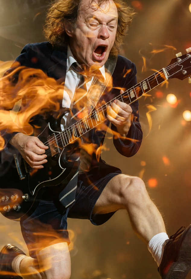 🎸 Você ouve um “TAN-TAN-TAAAN” e o cérebro já grita: é AC/DC! 🔥❤️‍🔥🎸 Ouviu isso? É AC/DC. Sem erro. Qual som deles é o seu favorito? #acdc #foru #rock #anos80 #angusyoung 