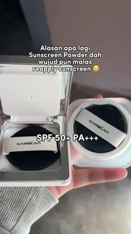 Compact powder ada Loose powder pon ada yang penting protect skin dari cahaya uv gitew #carslan #sunscreenpowder 