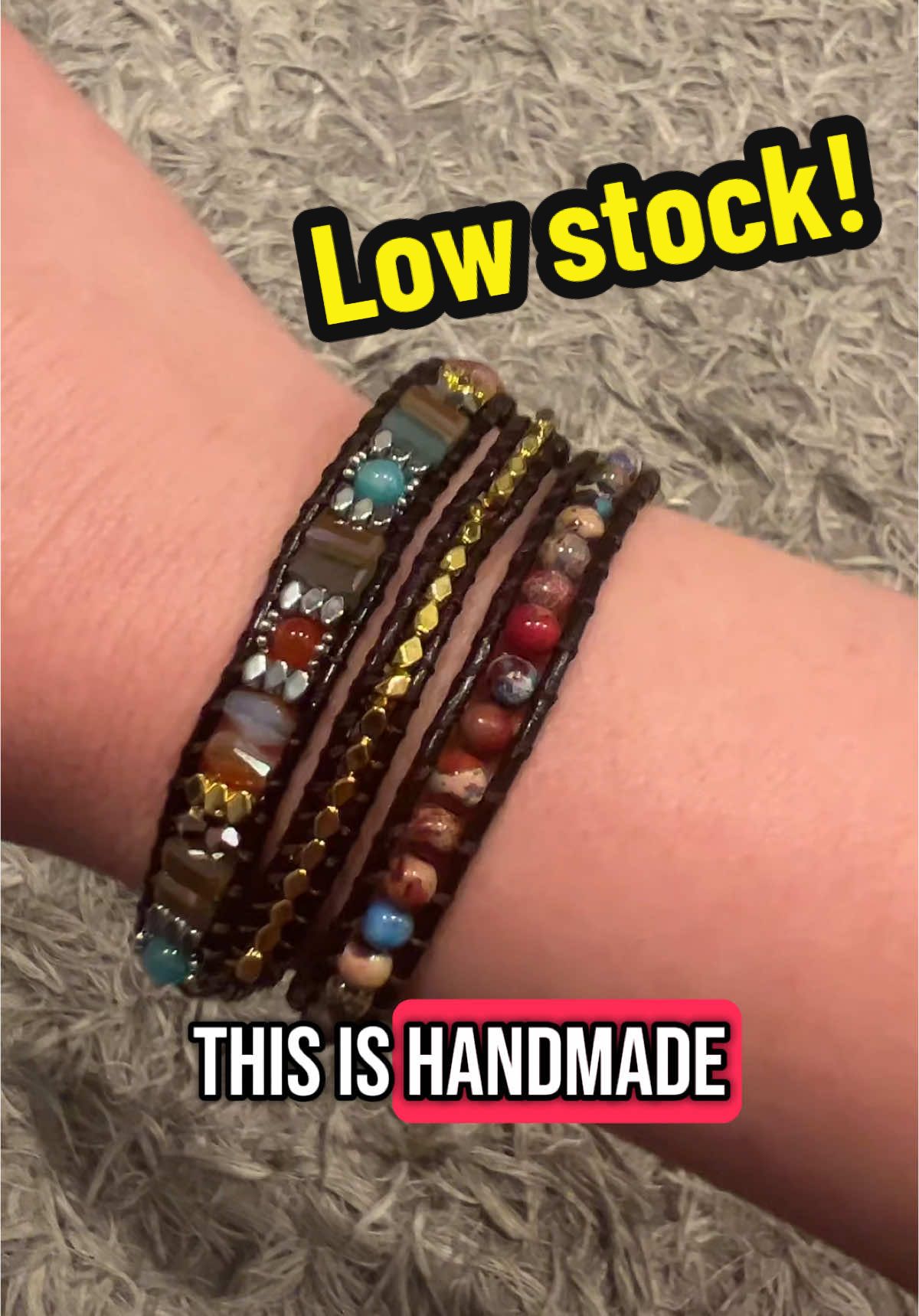 This bracelet is so beautiful and well made! Low stock means act fast before they are all gone! #bracelet #jewelry #handmadejewelry #bohostyle #bohobracelets #tiktokshop #tiktokshopfinds #tiktokmademebuyit 