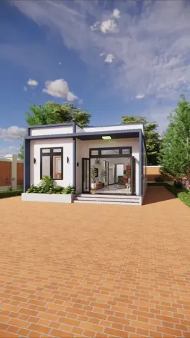 nhà cấp 4 hiện đại 3 phòng ngủ. 2 phòng vệ sinh. phòng ngủ master và có phòng thờ riêng