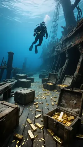 Is this treasure left behind by pirates? #DeepSeaTreasure #PirateLoot #SunkenSecrets #UnderwaterDiscovery #TreasureHunt #OceanMysteries #LostAtSea #EpicFind #HiddenWealth #DeepDive#fyp #foryou #tiktok #foryourpage 