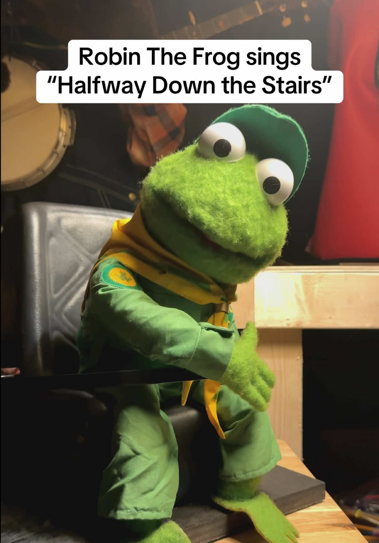 Animatronic Robin The Frog sings a Muppets classic, “Halfway Down the Stairs.” #animatronics #muppets #jimhenson #themuppets #kermit #robinthefrog #fivenightsatfreddys #animatronic #themuppettrafficsafetyshow #jerrynelson #familyguy 