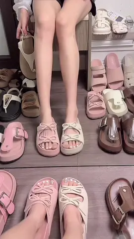 Dép lê quai nơ da lộn#xuhuong #muataitiktok #depnu #deple 