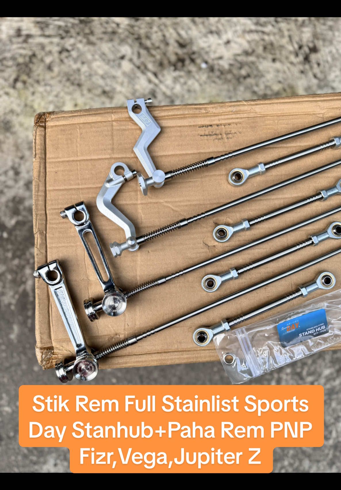 Stik Rem + Stanhub Full Stainlees Set Paha Rem Bajaj Sports Day PNP Fiz r Jupiter Z Vega R Lama Jupiter Z1 Vega ZR #fizrindonesia #fizr #jupiterzmodifikasi #jupiterz 