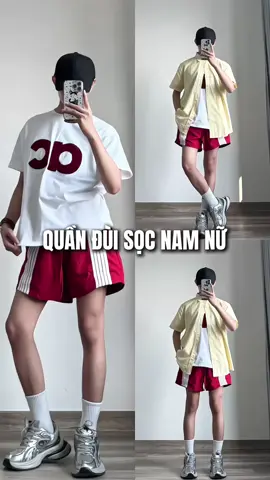 Quần đùi sọc nam nữ brand gali #fyp #xuhuong #review #outfit 