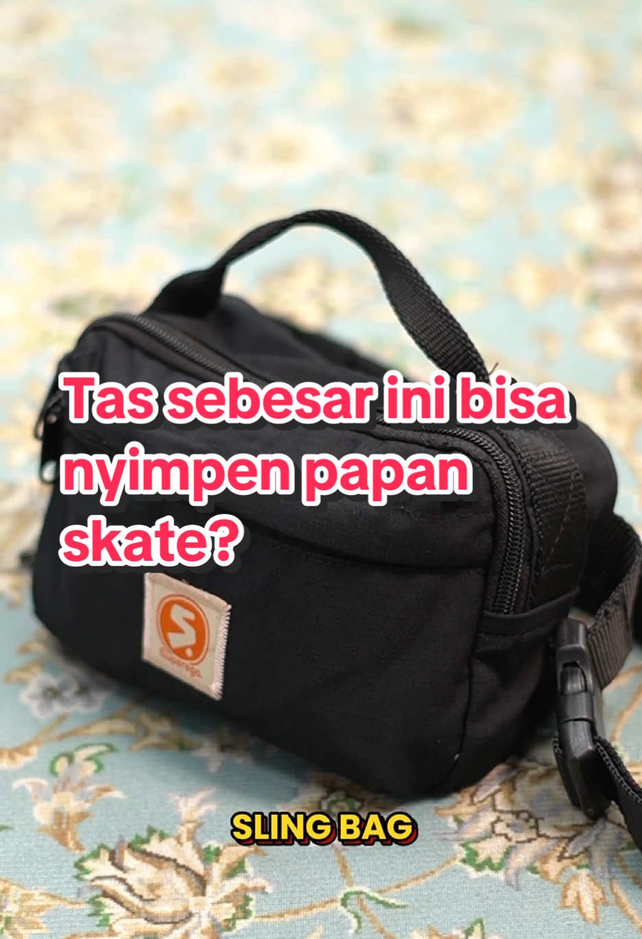 Udah gue bilang papan skateboard muat kok di simpen ke sling bag kita🙌🫵🏻😤 #Superego #byyourego #restock #slingbag #fashion #skena #OOTD 
