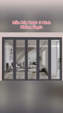 Mẫu cửa xếp trượt 5 cánh nhôm xingfa!#khangnam #khangnamdanang #vecuanhomkinh3D #cuanhom #cuanhomxingfa 
