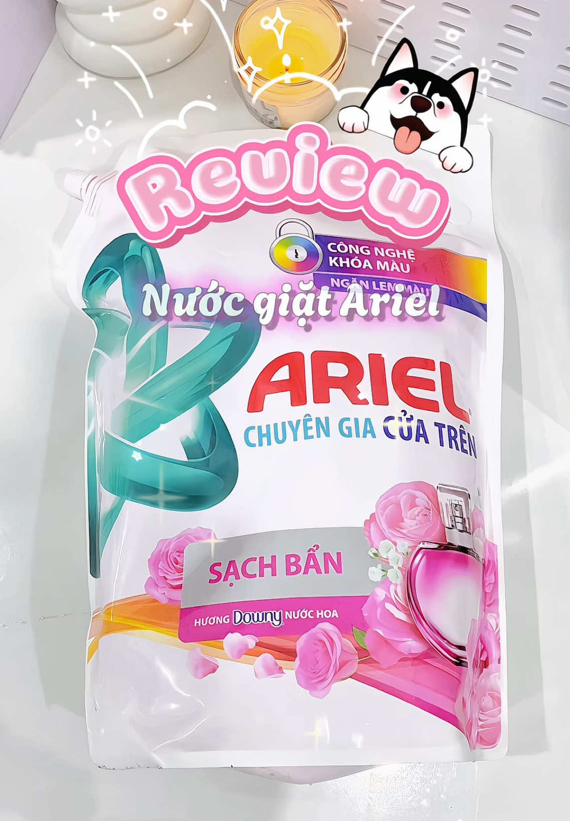 Nước giặt Ariel công nghệ khoá mày ngừa lem hiệu quả, tui mê mùi Downy lắm các bà ưi #mayriviuu #review #nuocgiatcuatren #nuocgiatthomlau #ariel #nuocgiatariel #arieldowny 