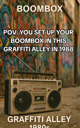 boombox graffiti alley  #nostalgia #80s #80sthrowback #80sthrowback #80s #80saesthetic #80sdecor #vaporwave #hiroshinagai #retroaesthetic #aiart #ai #citypop #aiillustrations #80smusic #synthesizer #80ssynth #the80s #1980s #boombox #graffiti 