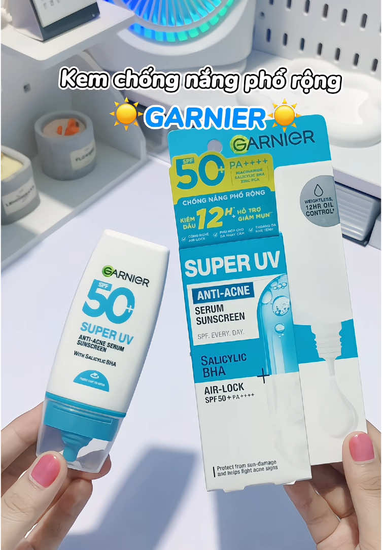 Kem chống nắng GARNIER chân ái cho da dầu mụn nha ☀️ #garnier #garniervn #kcn #kemchongnanggarnier #kemchongnangphorong #kemchongnang #kemchongnangxanhgarnier #skincare #unboxing #tuelinh🎀 #xuhuong #foryou #viral #fyp #trending #goclamdep 