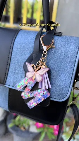 A-Z Sequins Letter Keychain #letterkeychain #letterkeychains #keychain #keychains #bagcharm #butterflykeychain #virall 