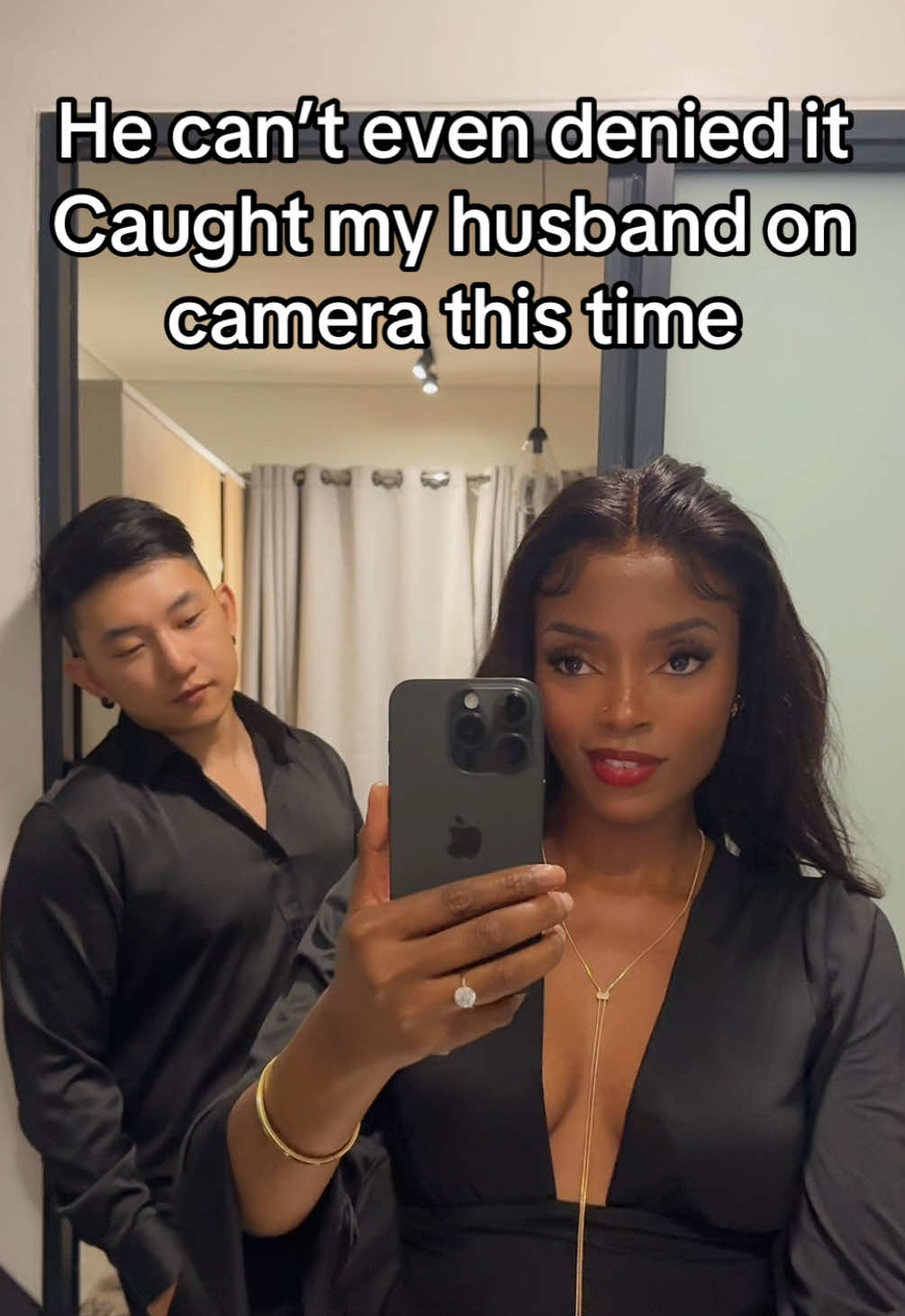 Caught him red handed #blasiancouple #interracialcouple #datenightdrama 