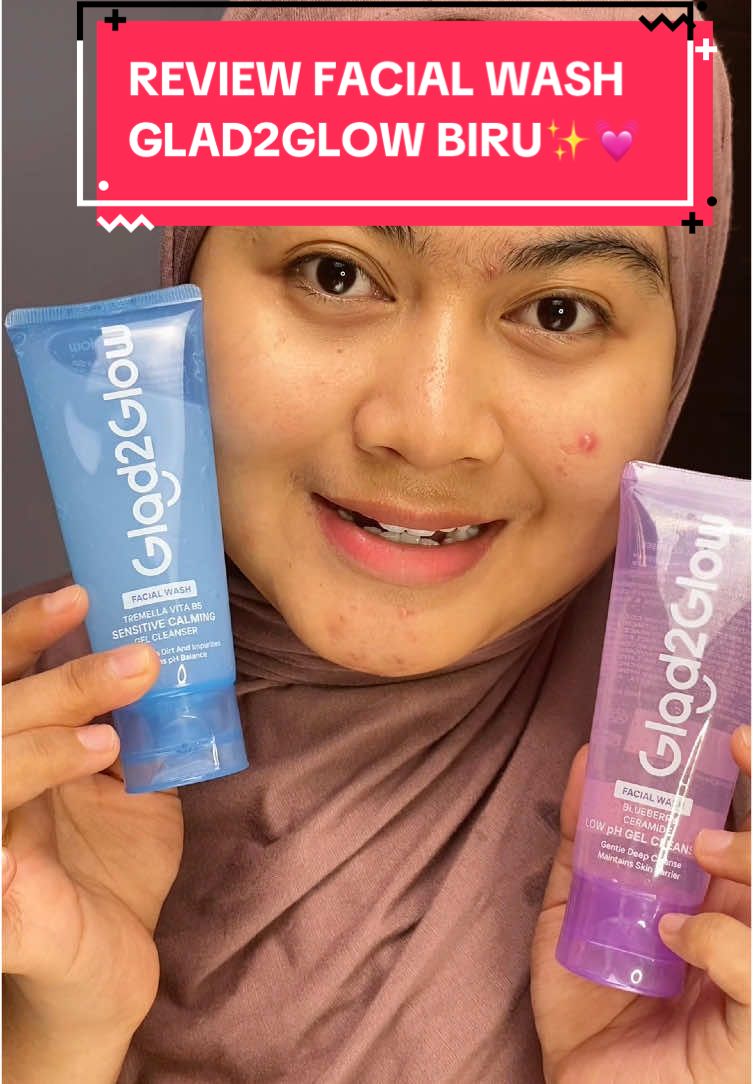 Ada yang udah cobain yang warna biru?? Beneran selembut itu di wajahku💓💓 #glad2glow #glad2glowid #glad2glowsensitivecleanser #glad2glowfacewash #glad2glowfacialwash #glad2glownewproduct #glad2glowblueberrycleanser #glad2glowsensitiveskinset #sensitiveskin 