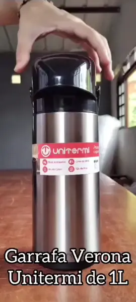Garrafa Térmica de Pressão Unitermi Verona 1L Inox: comente eu quero que te envio o link ou clique no link na bio  #shopeecheck #AchadinhosTikTok #shoppe #cozinha #achadinhos #achados #comprasonline #casa #DicaEsperta #cafe #garrafas 