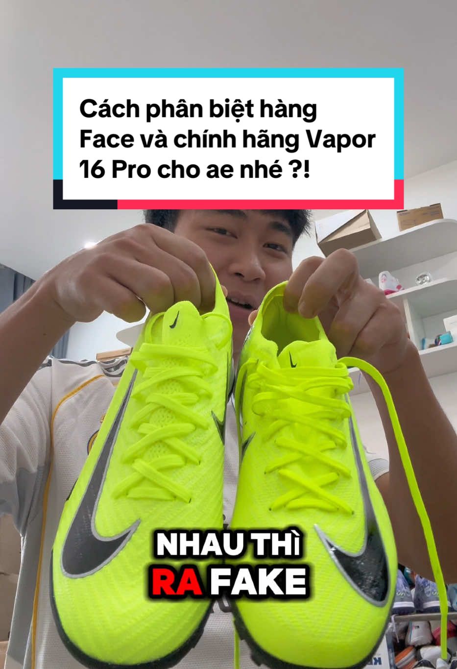 Phân biệt hàng Face và hàng chính hãng cơ bản nhất #ducanh07sports #sportsontiktok #giaybongda #giaychinhhang #vapor16 