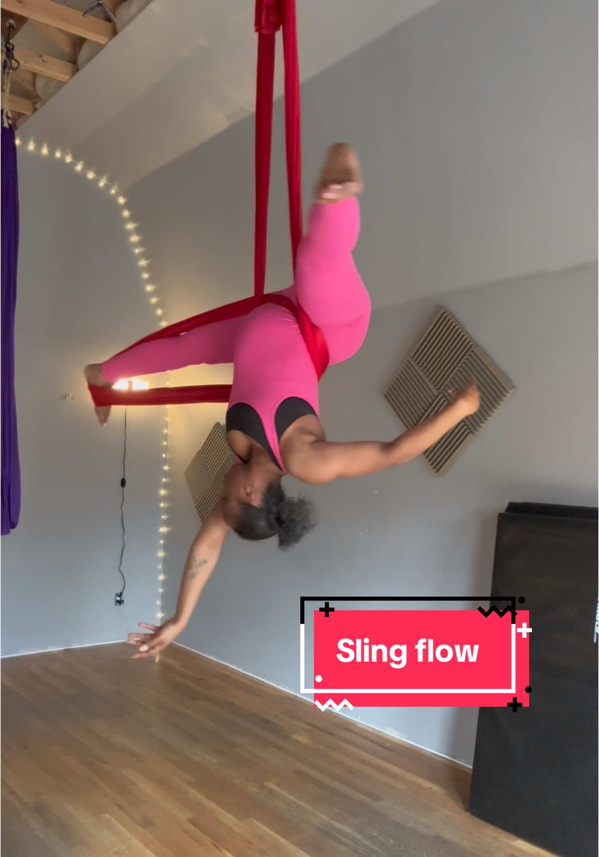 More sling from class this week! Loved this fun shape from cross back. #sling #aerialsling #aerialistsoftiktok #aerialists #workout #22weekspregnant 