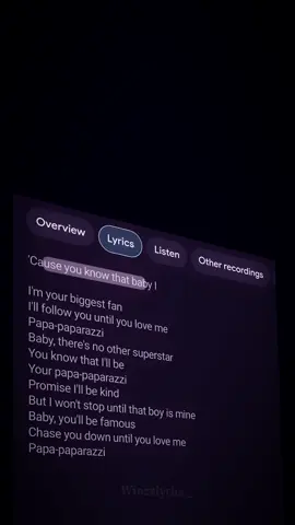 Paparazzi🙌🎧#lyrics #music #winzzlyrics #foryou #fyp 