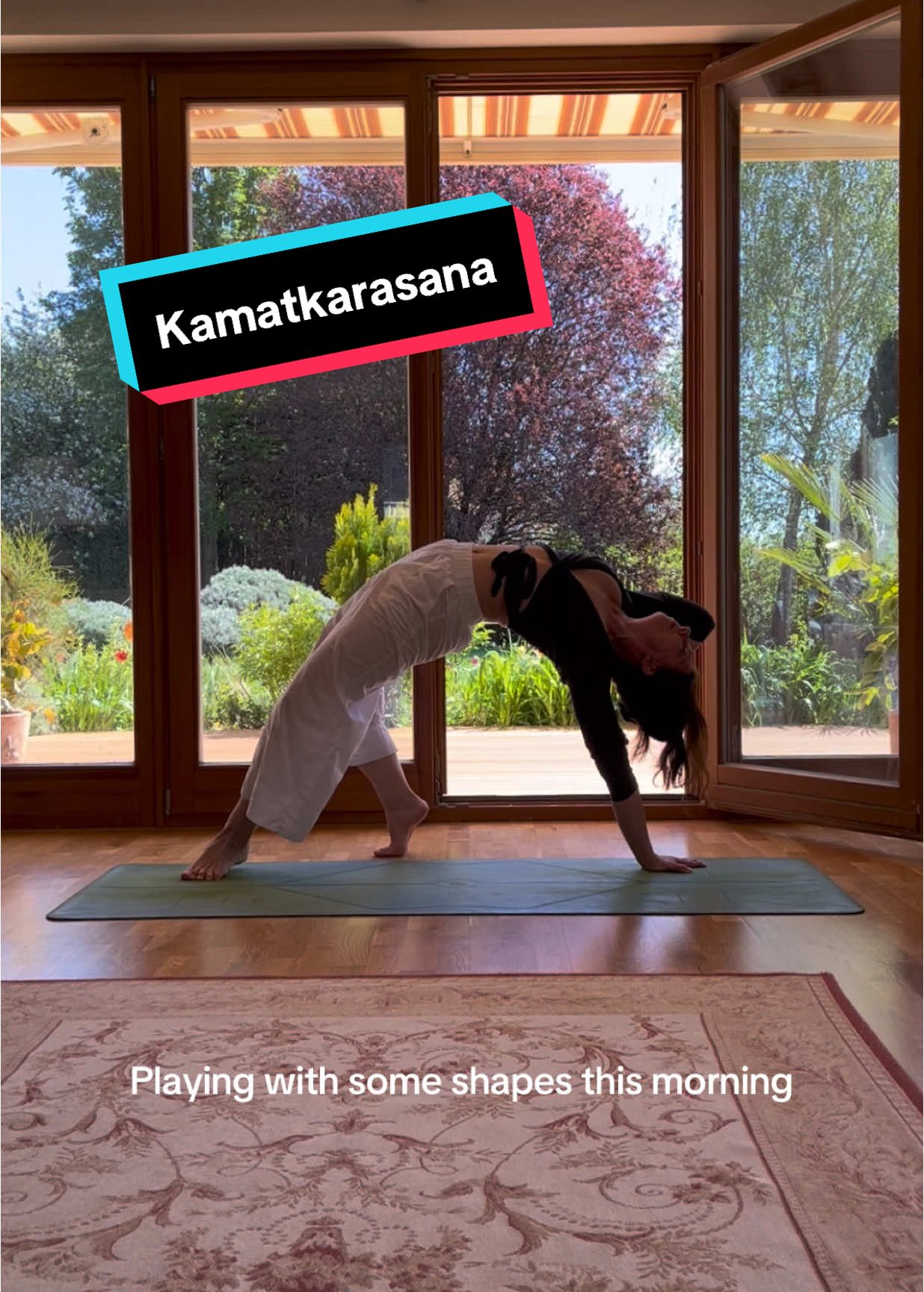 Was playing around on my mat this morning and ended up in one of my favourite poses - Kamatkarasana🫶🏻✨🧘🏻‍♀️ #yogainspiration #yogaathome #yogaover50 #yoga #flexibility #kamatkarasana