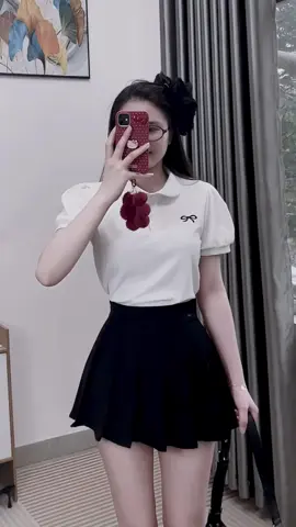 Áo Cộc Tay Nữ Cổ Sen Thêu Nơ #aococtaynu #thoitrangnu #xuhuong 