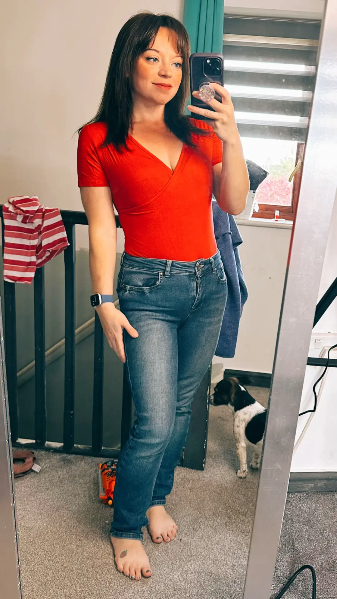 #ladyinred #jeans #fyp 