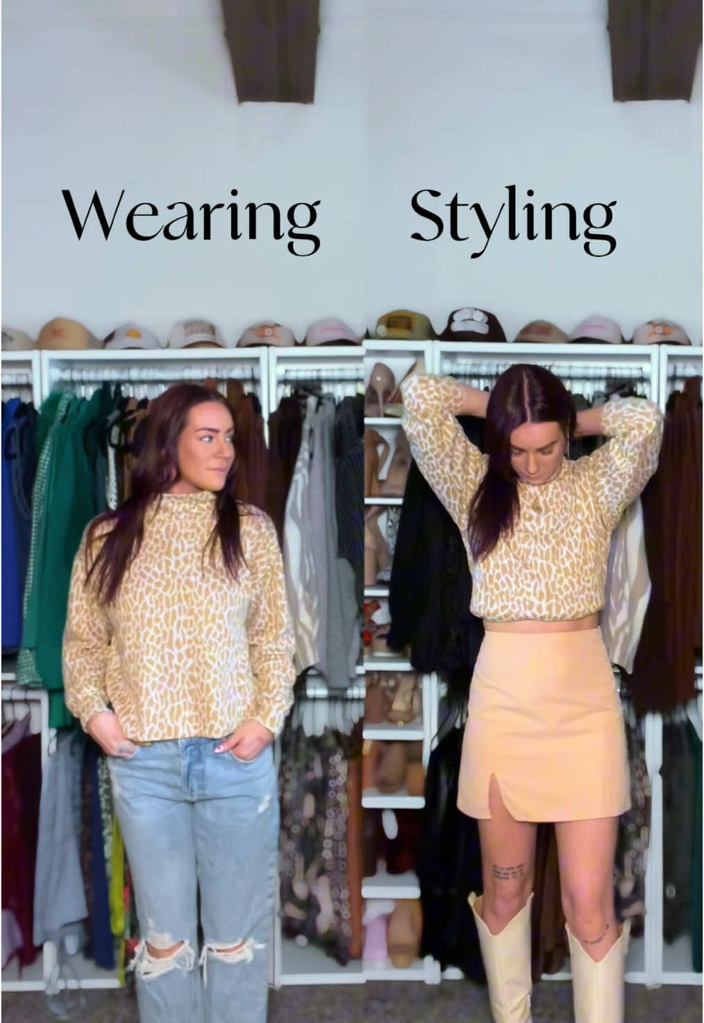 A tiny bit of styling goes a long way #style #fashion #wearingvsstyling #thrifted #outfit 