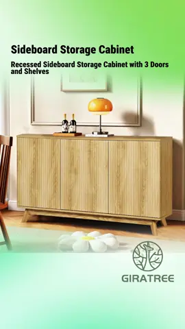 🌟 Small space? No problem. This fluted sideboard brings big style and even bigger storage to any corner of your home. Just $168 and free shipping! #Giratree #Giratreefurniture #StorageGoals #SmallHomeSolutions #FurnitureFinds #MidCenturyVibes