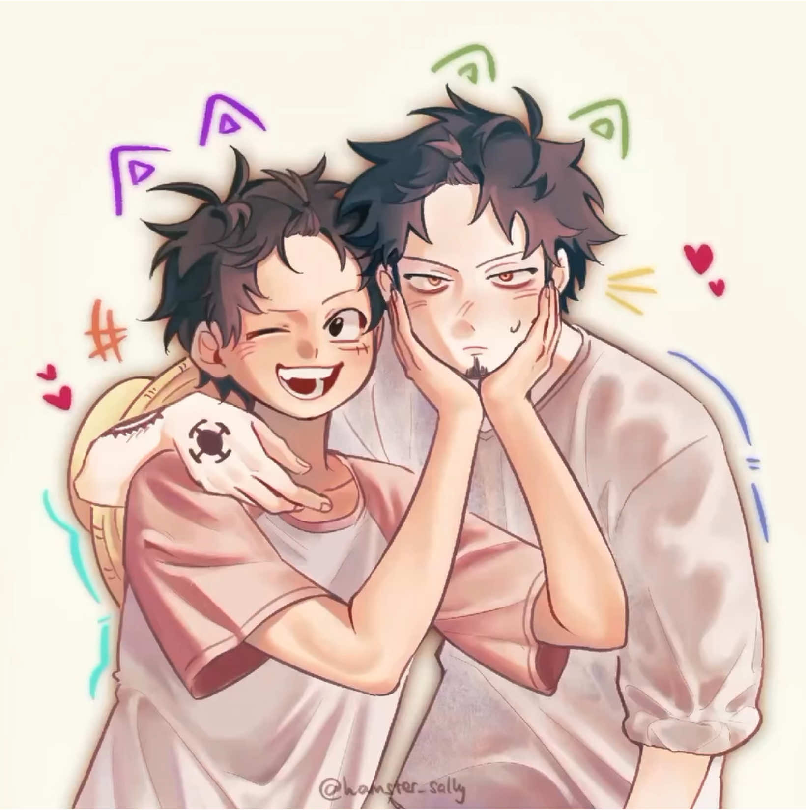 I love them❤️‍🔥 #lawlu #onepiece #luffy #trafalgarlaw #fanart #render #art #fyp 