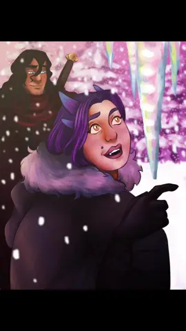 Character art for my story, “Heartwoven”. He loves her, she doesn’t think he can. He’s a monster Hunter, she’s a dragon shifter. Fourth Wing meets Demon Slayer and Inuyasha. #art #characterart #romance #dragon #snow #winter #icicle #speedpaint #clipstudiopaint #freelanceillustrator #digitalart #sunset #dragonshifter #romantasy 